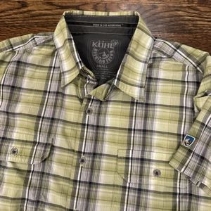 Kuhl‎ Men’s Eluxur Short Sleeve Button Up Shirt Green Size Small